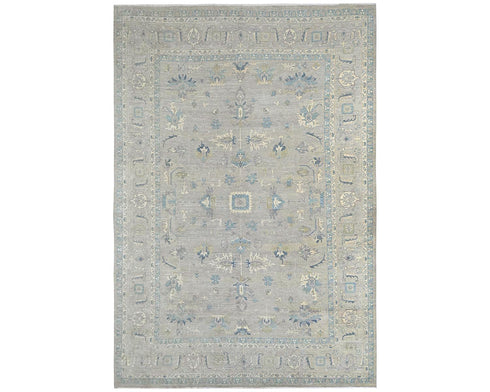 12x15 Feet Ziegler Gray Afghan Hand Knotted Wool Area Rug